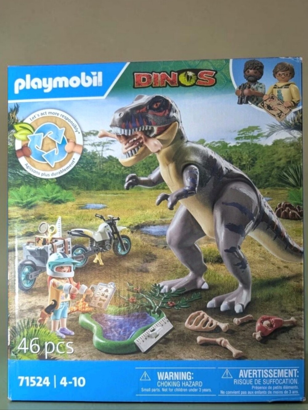NEW Playmobil Dinos T-Rex Play Set 71524 Dinosaur Toy 46 PCS Ages 4-10 Fossils